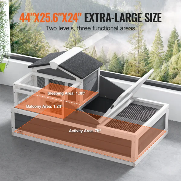 VEVOR 3-ROOM TORTOISE HOUSE WITH OPENABLE ROOF - Image 4