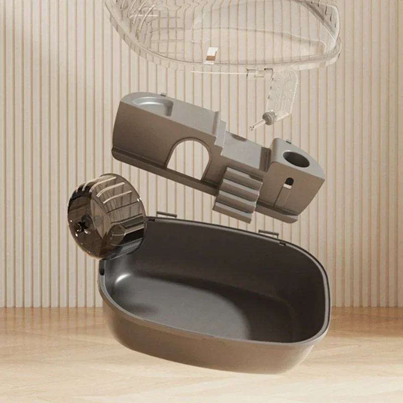 LUXURY ACRYLIC HAMSTER CAGE WITH EXERCISE BIKE AND PULLEY TOY - Image 4