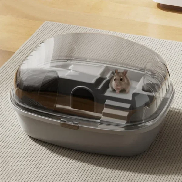 LUXURY ACRYLIC HAMSTER CAGE WITH EXERCISE BIKE AND PULLEY TOY - Image 2
