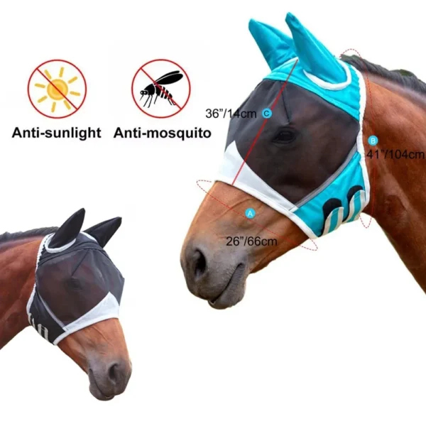ANTI-MOSQUITO HORSE HOOD – BREATHABLE MASK FOR ALL HORSE SIZES