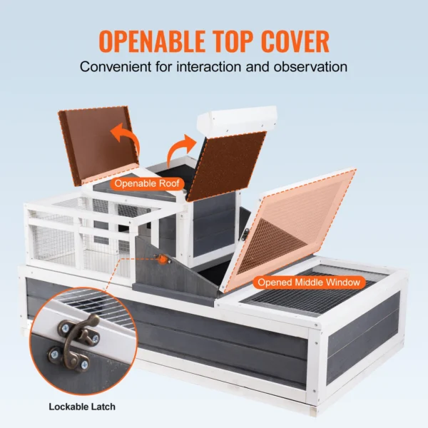 VEVOR 3-ROOM TORTOISE HOUSE WITH OPENABLE ROOF - Image 7
