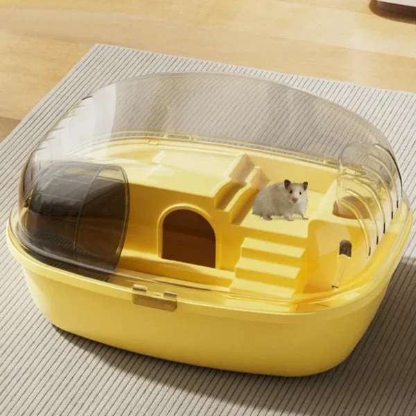 LUXURY ACRYLIC HAMSTER CAGE WITH EXERCISE BIKE AND PULLEY TOY