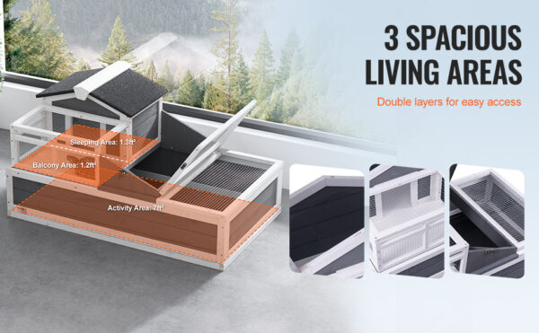 VEVOR 3-ROOM TORTOISE HOUSE WITH OPENABLE ROOF - Image 9