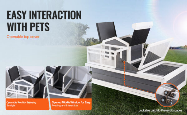 VEVOR 3-ROOM TORTOISE HOUSE WITH OPENABLE ROOF - Image 10