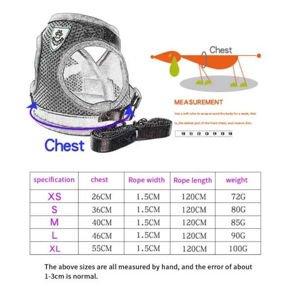 REFLECTIVE DOG HARNESS WITH LEASH – COMFORT AND SAFETY FOR YOUR PET! - Image 4
