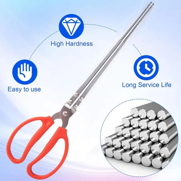 REPTILE FEEDING TONGS NON-SLIP EASY-GRIP EXTRA-LONG STAINLESS STEEL SNAKE CATCHING TOOL TWEEZERS - Image 2