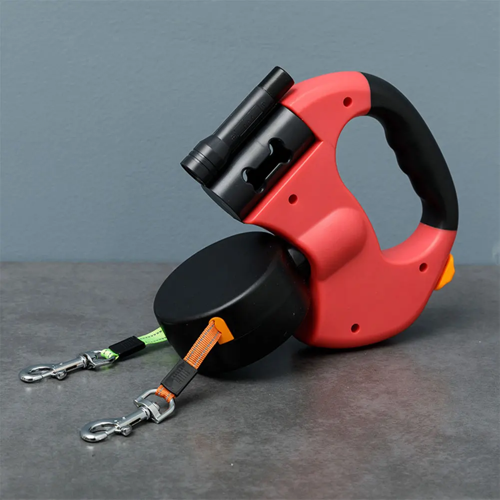 DOUBLE HEADED DOG LEASH WITH LED LIGHT - RETRACTABLE DUAL PET LEASH FOR SMALL & MEDIUM DOGS - Image 4