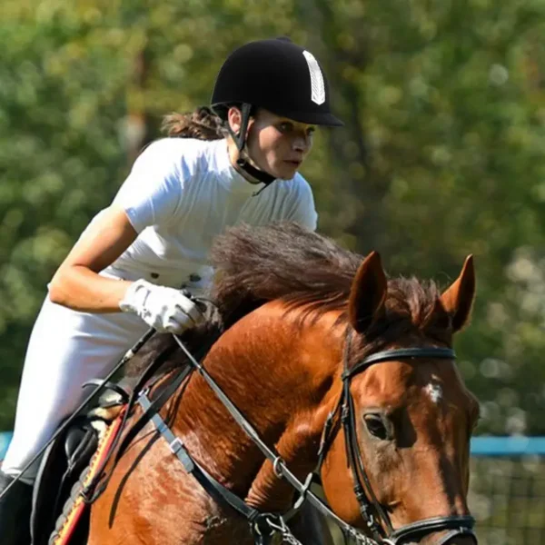 EQUESTRIAN HORSE RIDING HELMET BREATHABLE SAFETY HALF COVER HEADGEAR - Image 2