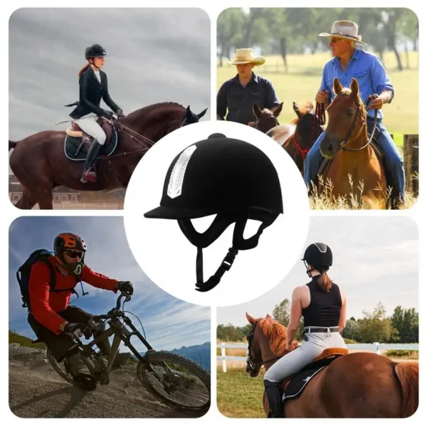 EQUESTRIAN HORSE RIDING HELMET BREATHABLE SAFETY HALF COVER HEADGEAR - Image 3