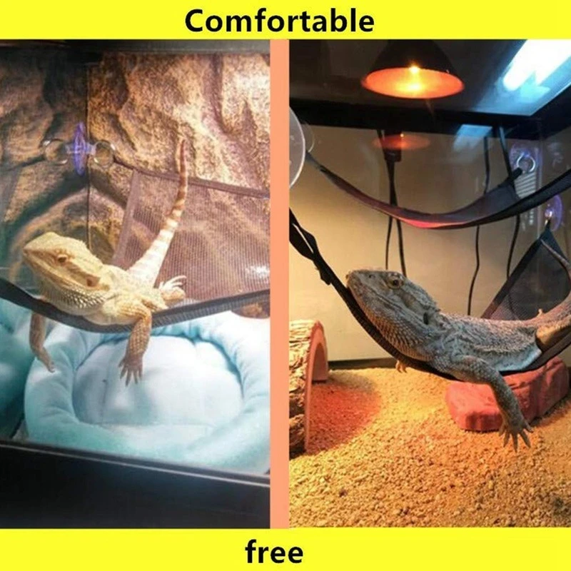 REPTILE HAMMOCK LOUNGER LADDER ACCESSORIES SET FOR BEARDED DRAGONS, ANOLE, GECKOS, LIZARDS, AND SNAKES - Image 3