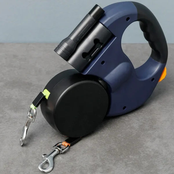 DOUBLE HEADED DOG LEASH WITH LED LIGHT - RETRACTABLE DUAL PET LEASH FOR SMALL & MEDIUM DOGS - Image 2