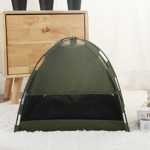 WARM CLAMSHELL PET TENT BED FOR CATS – COZY WINTER HIDEOUT - Image 3