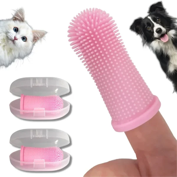 DOG FINGER TOOTHBRUSH WITH STORAGE CASE – NONTOXIC SILICONE DENTAL CARE - Image 6