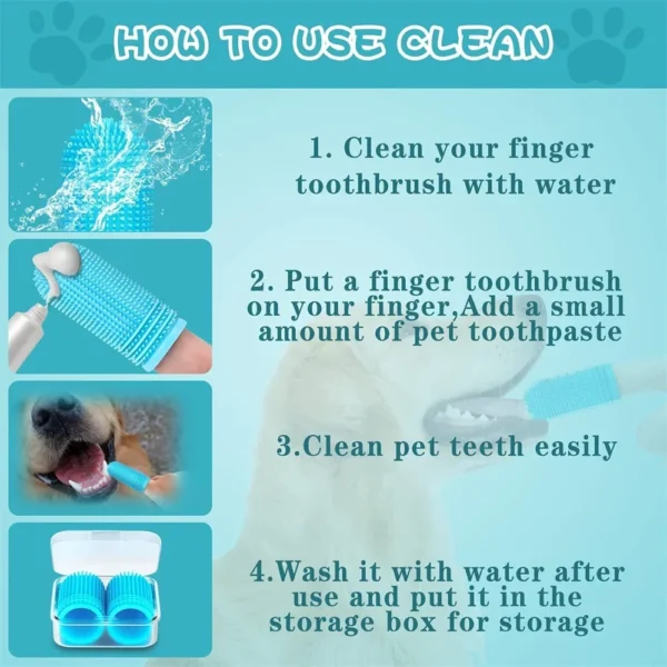 DOG FINGER TOOTHBRUSH WITH STORAGE CASE – NONTOXIC SILICONE DENTAL CARE - Image 5