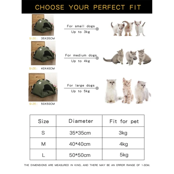 WARM CLAMSHELL PET TENT BED FOR CATS – COZY WINTER HIDEOUT - Image 6