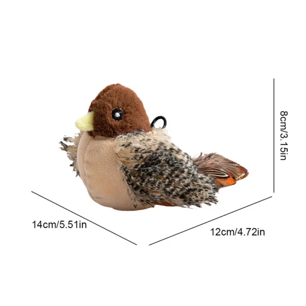 INTERACTIVE CHIRPING BIRD TOY FOR CATS – ELECTRIC, PLUSH & REALISTIC SOUND - Image 4