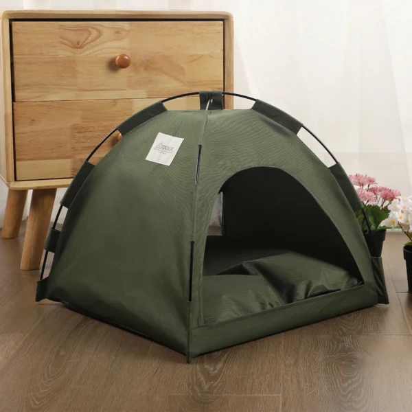 WARM CLAMSHELL PET TENT BED FOR CATS – COZY WINTER HIDEOUT - Image 5