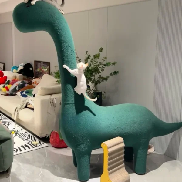 LARGE DINO CAT CLIMB FRAME – SOLID WOOD, STABLE, FUN FOR BIG CATS