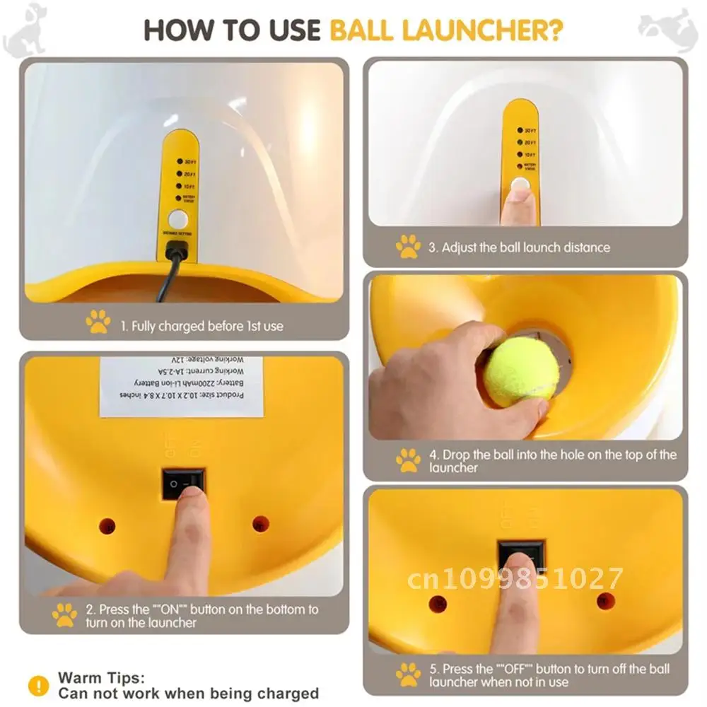 AUTOMATIC TENNIS BALL LAUNCHER FOR DOGS – RECHARGEABLE INTERACTIVE TRAINING TOY - Image 6