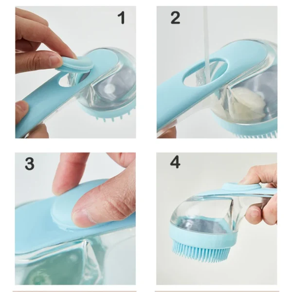 MULTIFUNCTIONAL SILICONE PET BATHING AND GROOMING BRUSH FOR DOGS AND CATS - Image 3