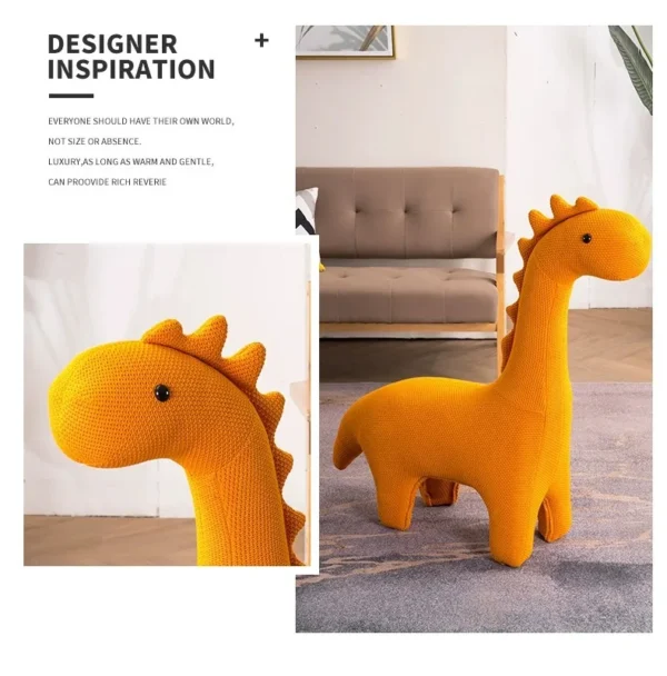 KNITTED CARTOON ANIMAL DECOR – GIRAFFE & DINOSAUR SOFA ORNAMENT - Image 8