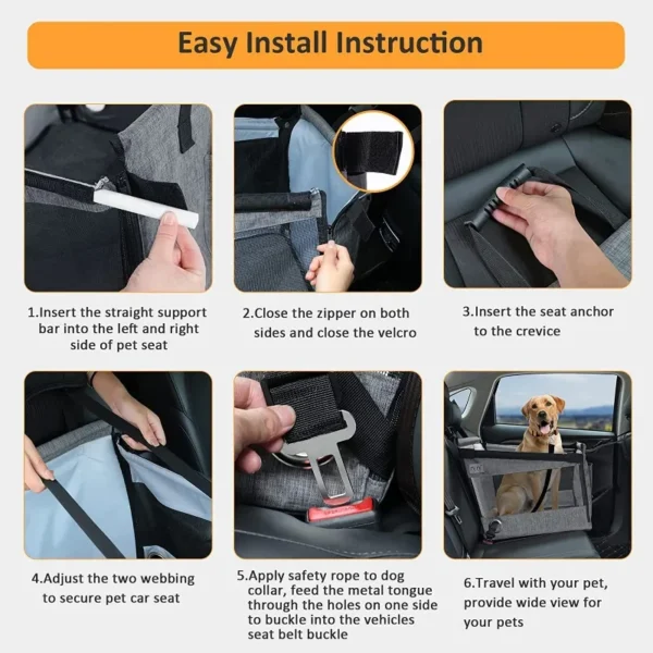 PORTABLE WATERPROOF PET CAR SEAT & CARRIER - Image 5
