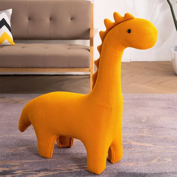 KNITTED CARTOON ANIMAL DECOR – GIRAFFE & DINOSAUR SOFA ORNAMENT - Image 2